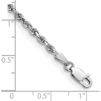 14K White Gold 8" 2.75mm Diamond-Cut Quadruple Rope Chain Bracelet with Lobster Clasp by Oro Pregiato