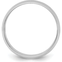 14K White Gold 8.5mm Polished Half Round Wedding Band - Unisex Domed Shape by Luciano & Cie