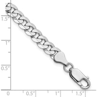 14K White Gold 8" 6.25mm Flat Beveled Curb Bracelet with Lobster Clasp by 0