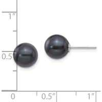 14K White Gold 8-9mm Black Akoya Cultured Pearl Stud Earrings by Monteluci Fine Jewelry