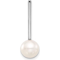 14K White Gold 8-9mm Freshwater Cultured Pearl Drop Pendant with Rhodium Plating by Monteluci Fine Jewelry