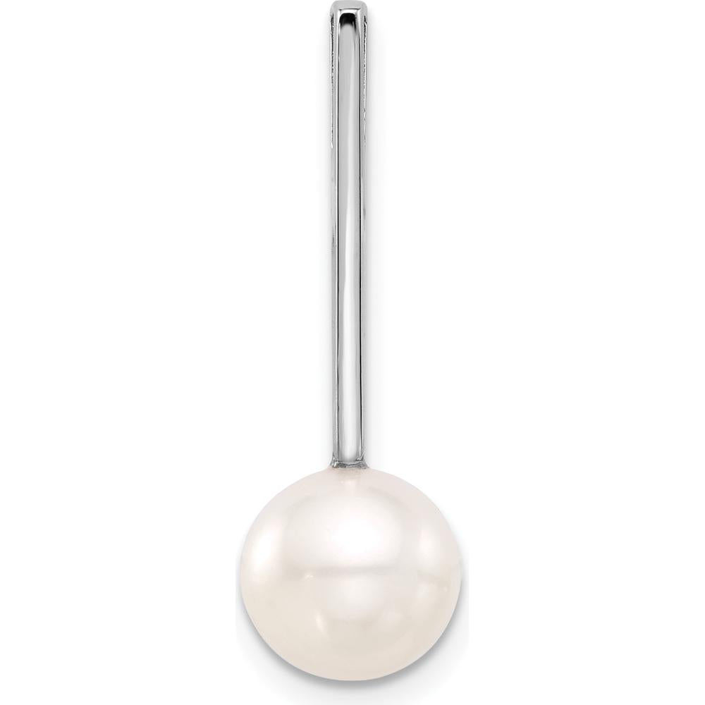 14K White Gold 8-9mm Freshwater Cultured Pearl Drop Pendant with Rhodium Plating by Monteluci Fine Jewelry
