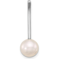 14K White Gold 8-9mm Freshwater Cultured Pearl Drop Pendant with Rhodium Plating by Monteluci Fine Jewelry