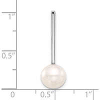 14K White Gold 8-9mm Freshwater Cultured Pearl Drop Pendant with Rhodium Plating by Monteluci Fine Jewelry