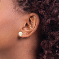 14K White Gold 8-9mm Round Akoya Cultured Pearl Post Earrings - 2 Stones Total by Monteluci Fine Jewelry