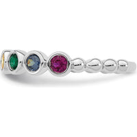 14K White Gold 8 Birthstone Mother's Ring - Personalized Family Gemstone Band by Oro Pregiato