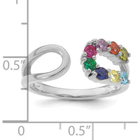 14K White Gold 8-Birthstone Wrap Mother's Ring with Prong-Set Gemstones by Oro Pregiato