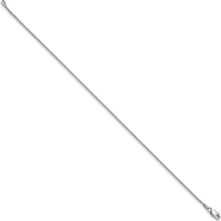14K White Gold 8" Box Chain Bracelet with Lobster Clasp by Oro Pregiato