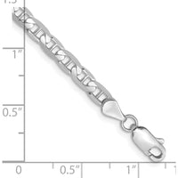 14K White Gold 8" Concave Anchor Bracelet with Polished Finish and Lobster Clasp by 0