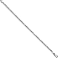 14K White Gold 8" Franco Chain Bracelet - 2.5mm Width with Lobster Clasp by Oro Pregiato