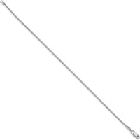 14K White Gold 8" Franco Chain Bracelet with Lobster Clasp - Solid and Polished Finish by Oro Pregiato