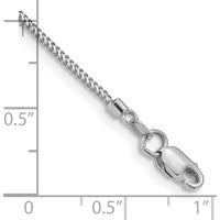 14K White Gold 8" Franco Chain Bracelet with Lobster Clasp - Solid and Polished Finish by Oro Pregiato