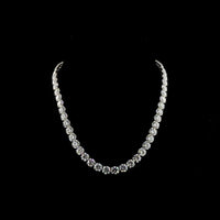 14K White Gold 81.33 Carats Tennis Necklace with Round and Marquise Cut Lab Diamonds - D VS1 Clarity - Covaloro Fine Jewelry