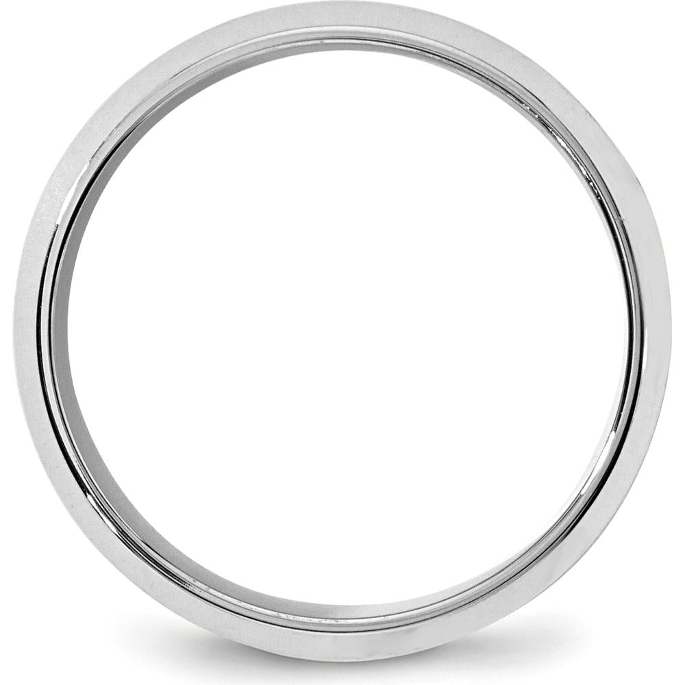 14K White Gold 8mm Beveled Edge Comfort Fit Wedding Band Size 11 by 0
