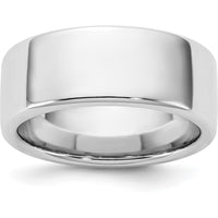 14K White Gold 8mm Domed Comfort Fit Band - Engravable by 0