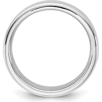 14K White Gold 8mm Domed Comfort Fit Band - Engravable by 0