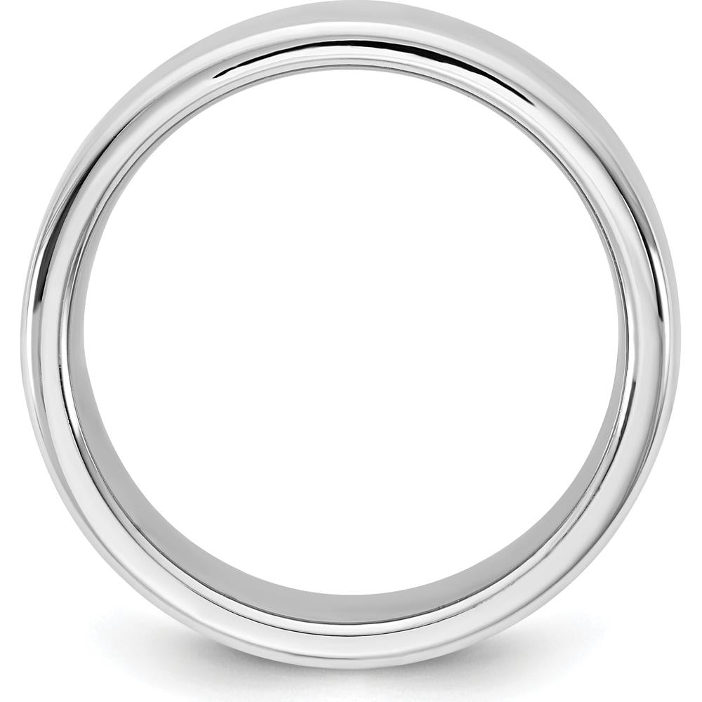 14K White Gold 8mm Domed Comfort Fit Band - Engravable by 0