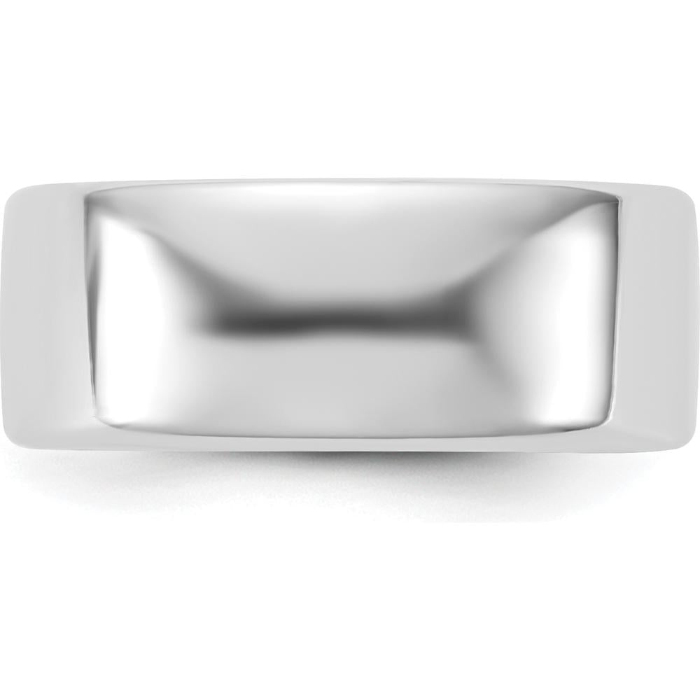 14K White Gold 8mm Domed Comfort Fit Band - Engravable by 0