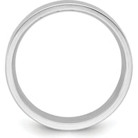 14K White Gold 8mm Flat Comfort Fit Wedding Band - Size 10 by Luciano & Cie