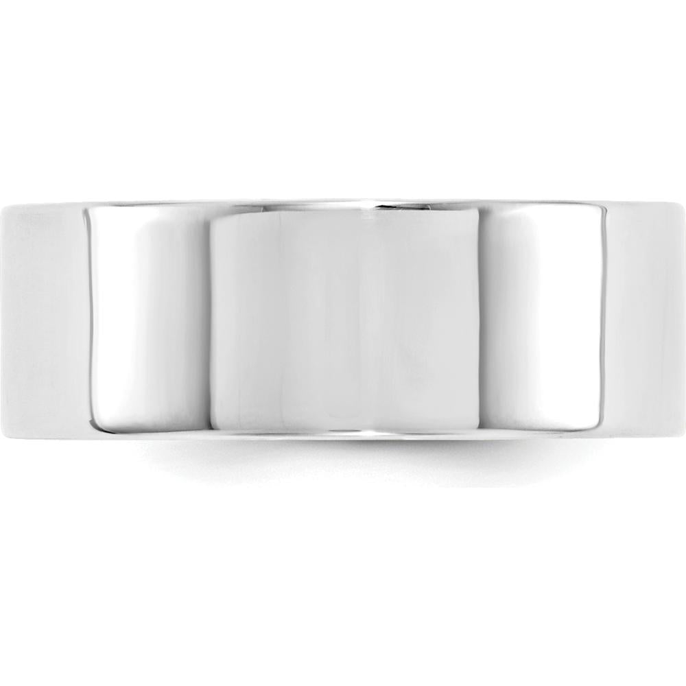 14K White Gold 8mm Flat Comfort Fit Wedding Band - Size 10 by Luciano & Cie