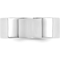 14K White Gold 8mm Flat Comfort Fit Wedding Band - Size 7 by Luciano & Cie