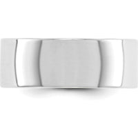 14K White Gold 8mm Lightweight Flat Wedding Band Size 10 - Polished Finish by Luciano & Cie