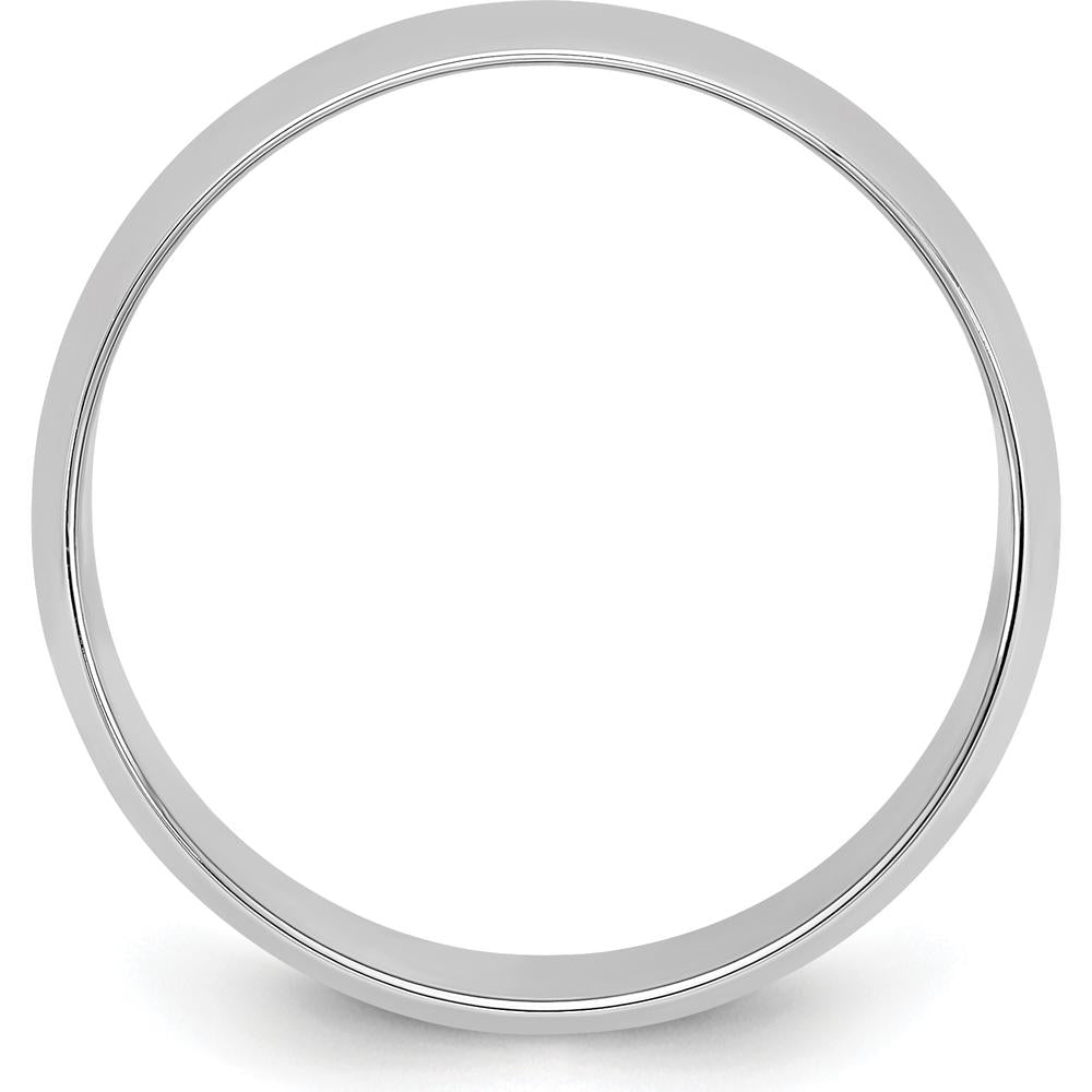 14K White Gold 8mm Lightweight Half Round Wedding Band - Size 7 by Luciano & Cie