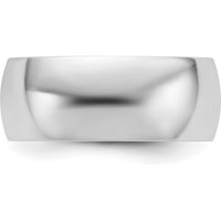 14K White Gold 8mm Lightweight Half Round Wedding Band - Size 7 by Luciano & Cie
