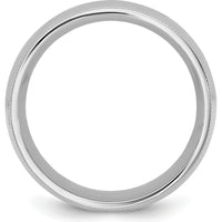 14K White Gold 8mm Milgrain Comfort Fit Wedding Band - Rhodium Plated, Size 12 by Luciano & Cie