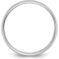 14K White Gold 8mm Milgrain Half Round Band - Engravable, Rhodium Plated by Luciano & Cie