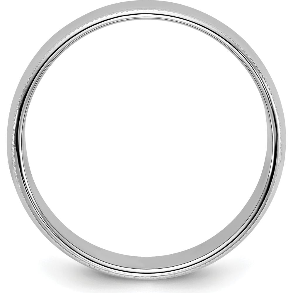 14K White Gold 8mm Milgrain Half Round Wedding Band - Size 9 by Luciano & Cie