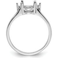 14K White Gold 8x6mm Oval Gemstone Ring Mounting with Polished Rhodium Finish by Monteluci Fine Jewelry