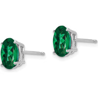 14K White Gold 8x6mm Oval Mount St. Helens Earrings - 1.5 Carat Total Weight by Monteluci Fine Jewelry