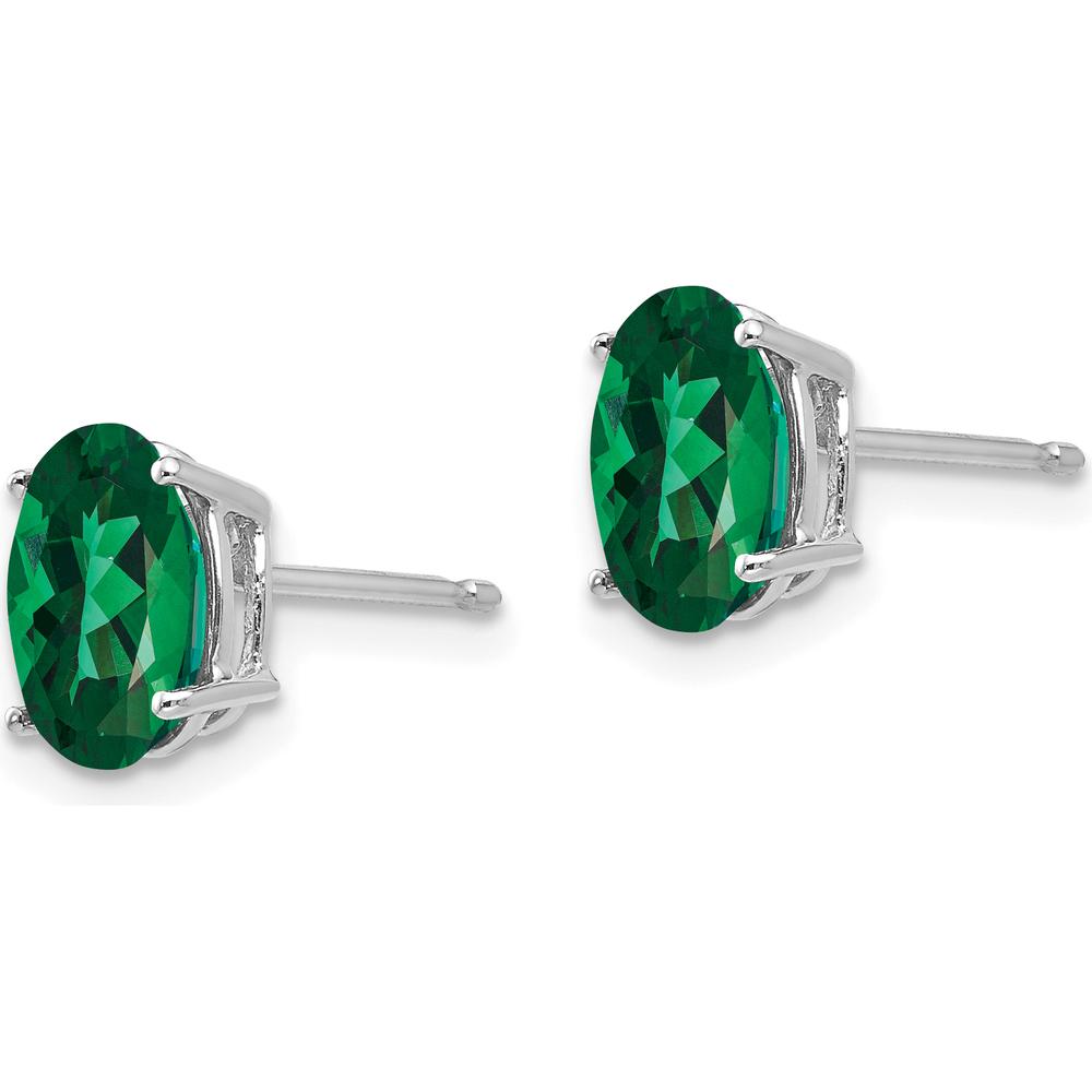 14K White Gold 8x6mm Oval Mount St. Helens Earrings - 1.5 Carat Total Weight by Monteluci Fine Jewelry