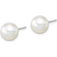 14K White Gold 9-10mm Round South Sea Saltwater Cultured Pearl Post Earrings by Monteluci Fine Jewelry