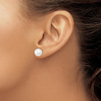 14K White Gold 9-10mm Round South Sea Saltwater Cultured Pearl Post Earrings by Monteluci Fine Jewelry