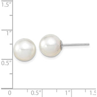 14K White Gold 9-10mm Round South Sea Saltwater Cultured Pearl Post Earrings by Monteluci Fine Jewelry