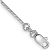 14K White Gold 9" 1mm Octagonal Snake Anklet with Lobster Clasp by Oro Pregiato