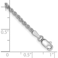 14K White Gold 9" 2.1mm Spiga Chain Anklet with Lobster Clasp by Oro Pregiato