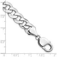 14K White Gold 9.5mm Flat Beveled Curb Chain Anklet by 0