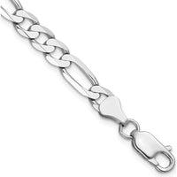 14K White Gold 9" 6mm Flat Figaro Chain with Lobster Clasp by Oro Pregiato