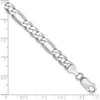 14K White Gold 9" 6mm Flat Figaro Chain with Lobster Clasp by Oro Pregiato