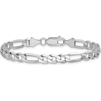 14K White Gold 9" 6mm Flat Figaro Chain with Lobster Clasp by Oro Pregiato
