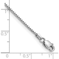 14K White Gold 9" Box Anklet with Lobster Clasp - Rhodium Plated Finish by Oro Pregiato