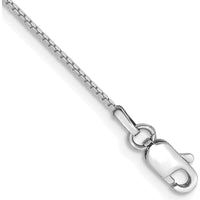 14K White Gold 9" Box Chain Anklet with Lobster Clasp by Oro Pregiato