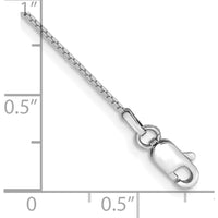 14K White Gold 9" Box Chain Anklet with Lobster Clasp by Oro Pregiato