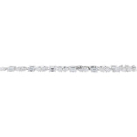 14K White Gold 9 Carat Total Weight Diamond Tennis Bracelet with Emerald and Marquise Cut Lab - Grown Diamonds
