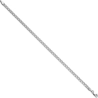 14K White Gold 9" Curb Anklet with Polished Finish and Lobster Clasp by Oro Pregiato