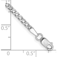 14K White Gold 9" Curb Chain Anklet with Lobster Clasp - 2.5mm Width by Oro Pregiato