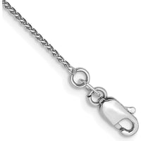 14K White Gold 9" Diamond-Cut Spiga Anklet with Lobster Clasp - Polished Finish by Oro Pregiato